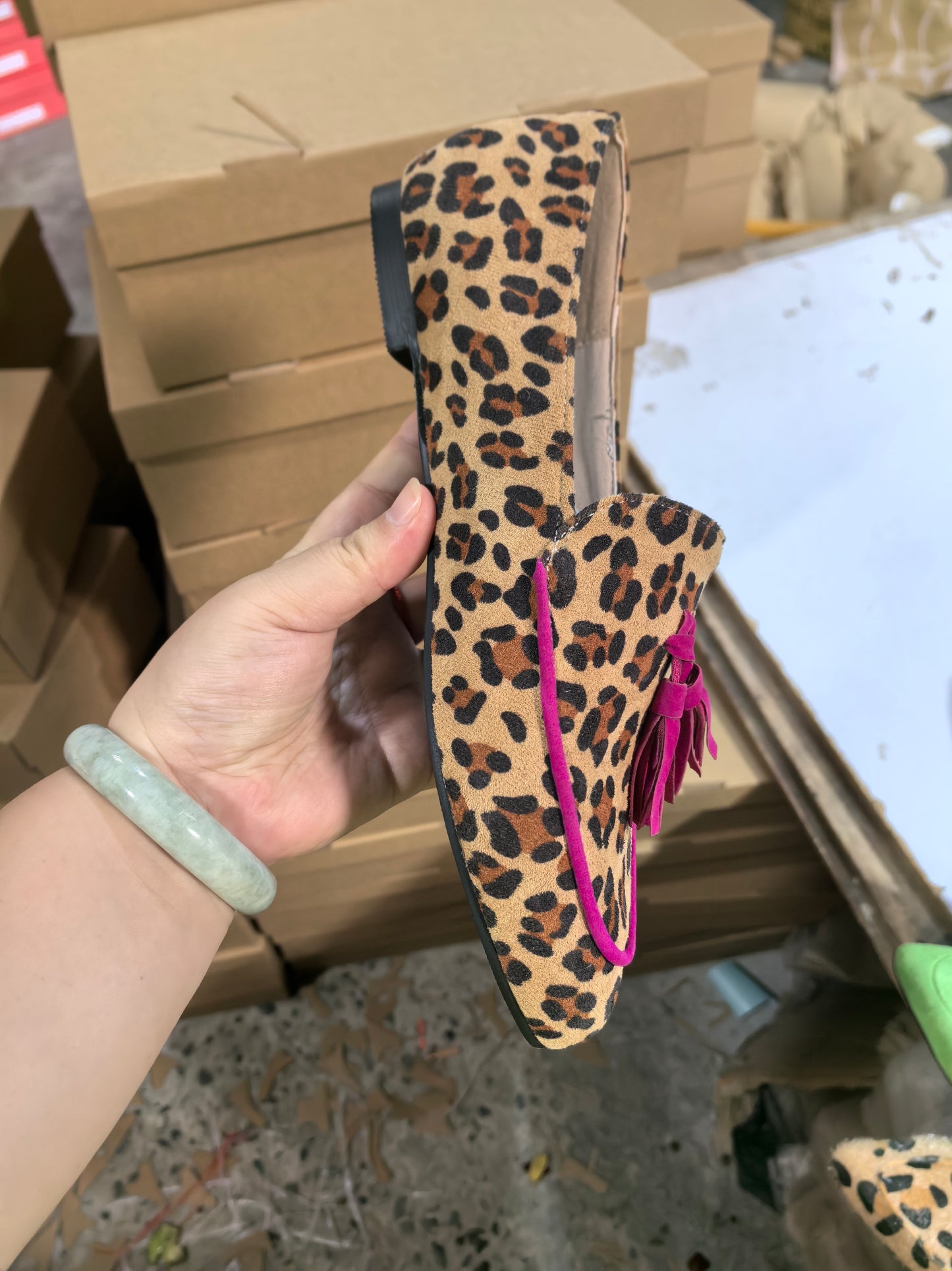 Comfortable Flat Tassel Leopard Print Round Toe Loafers