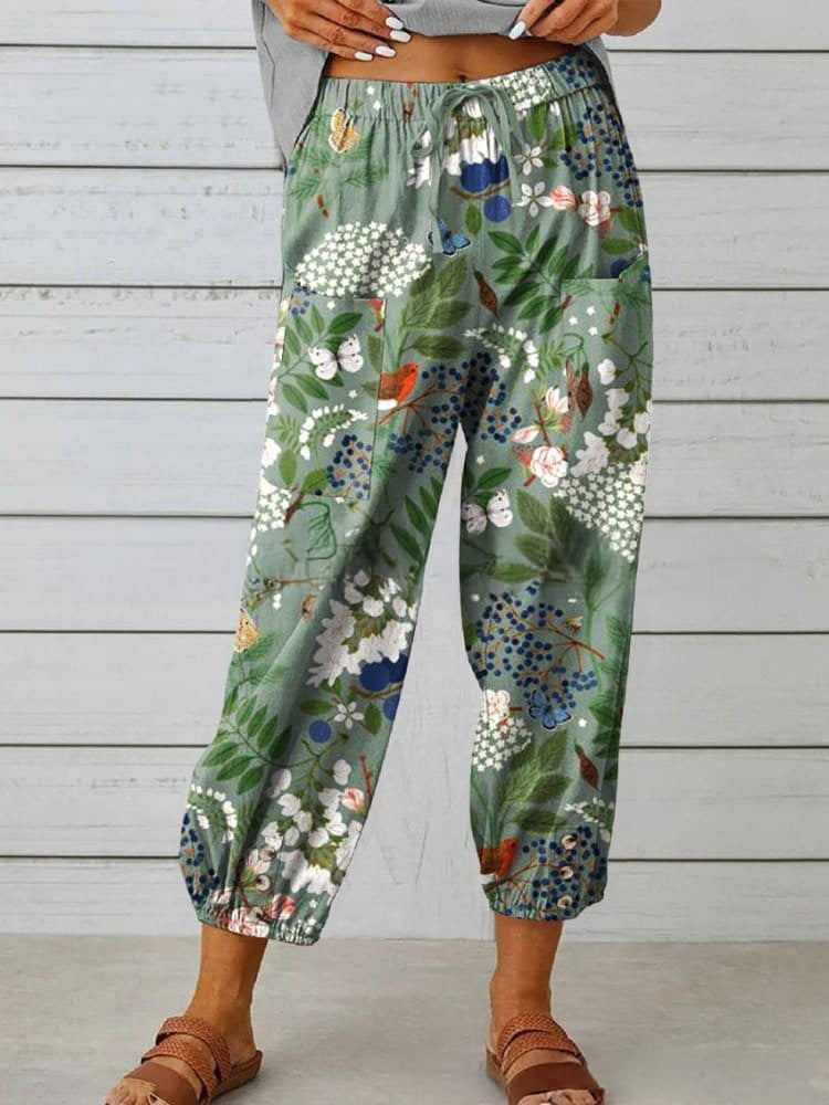 Cotton And Linen Loose Casual Women's Pants Straight