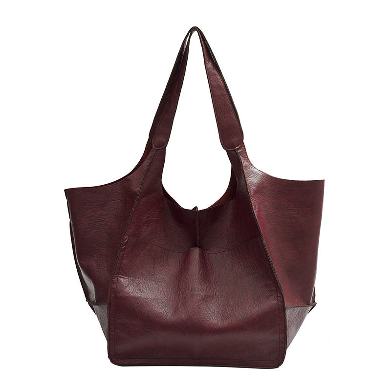 Retro Shoulder Bag Retro Simple Portable Pure Color All-matching