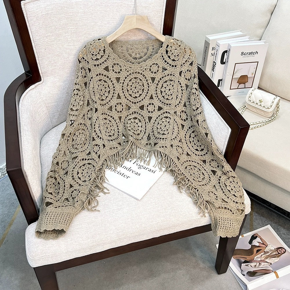 Short Pullover Sweater Blouse Women's Casual Coat