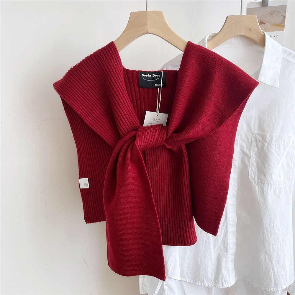 Air-conditioned Room Shoulder Pad Internet Celebrity Knotted Shirt Women's Scarf