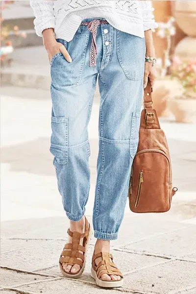 Women's High-Waist Lace-Up Jeans Wide-Leg Full-Length With Sexy Corset-Style Side Lacing Statement Denim For Parties And Festivals