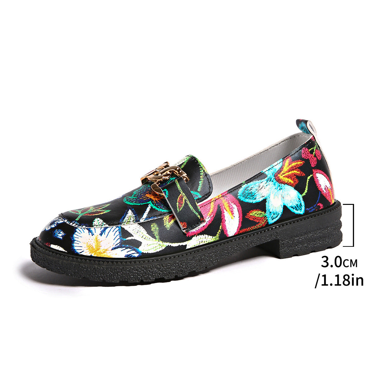 Plus Size British Style Loafers All-matching Western Style Chunky Heel