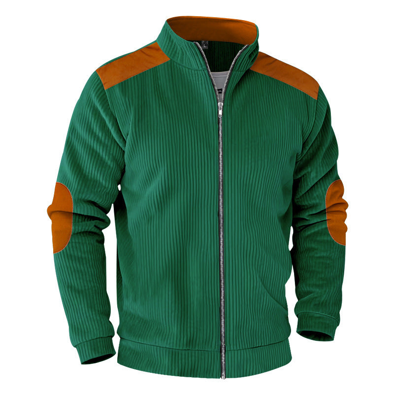 Retro Stand Collar Zipper Cardigan Casual Jacket For Men
