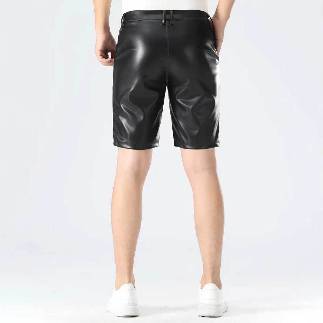 Fashion Casual Summer PU Leather Men's Shorts