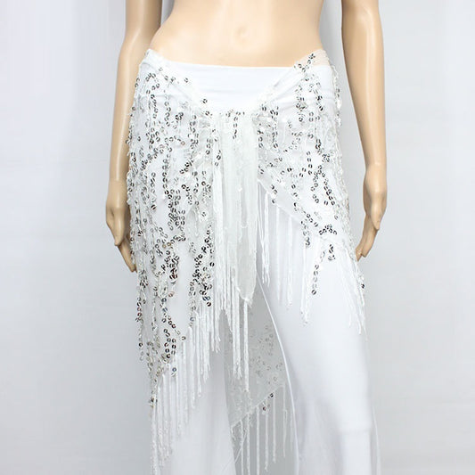 Belly Dance Practice Sequins Triangular Binder Arabic Dance Performance Waist Scarf