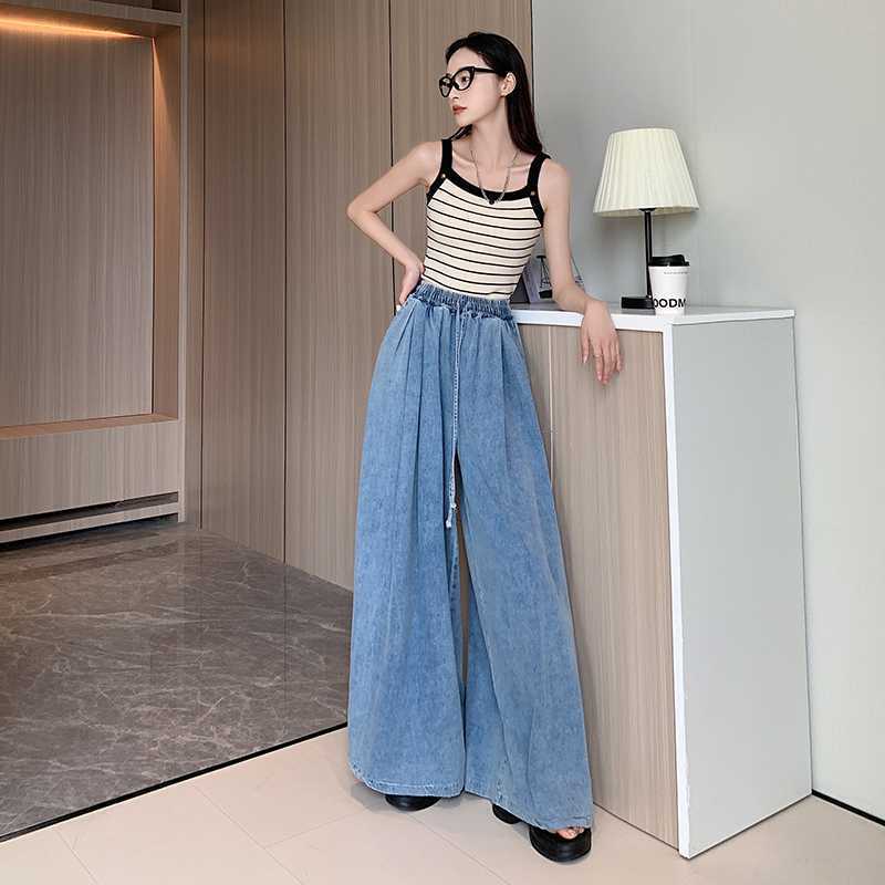 Wide Leg Slimming Mop Pants Women's Simple