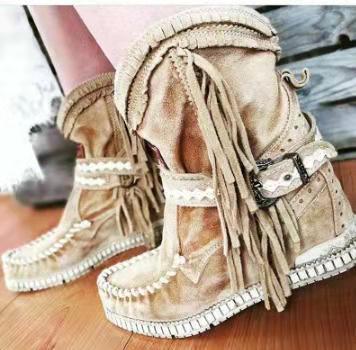 European And American Winter New Tassel Short Women's Boots