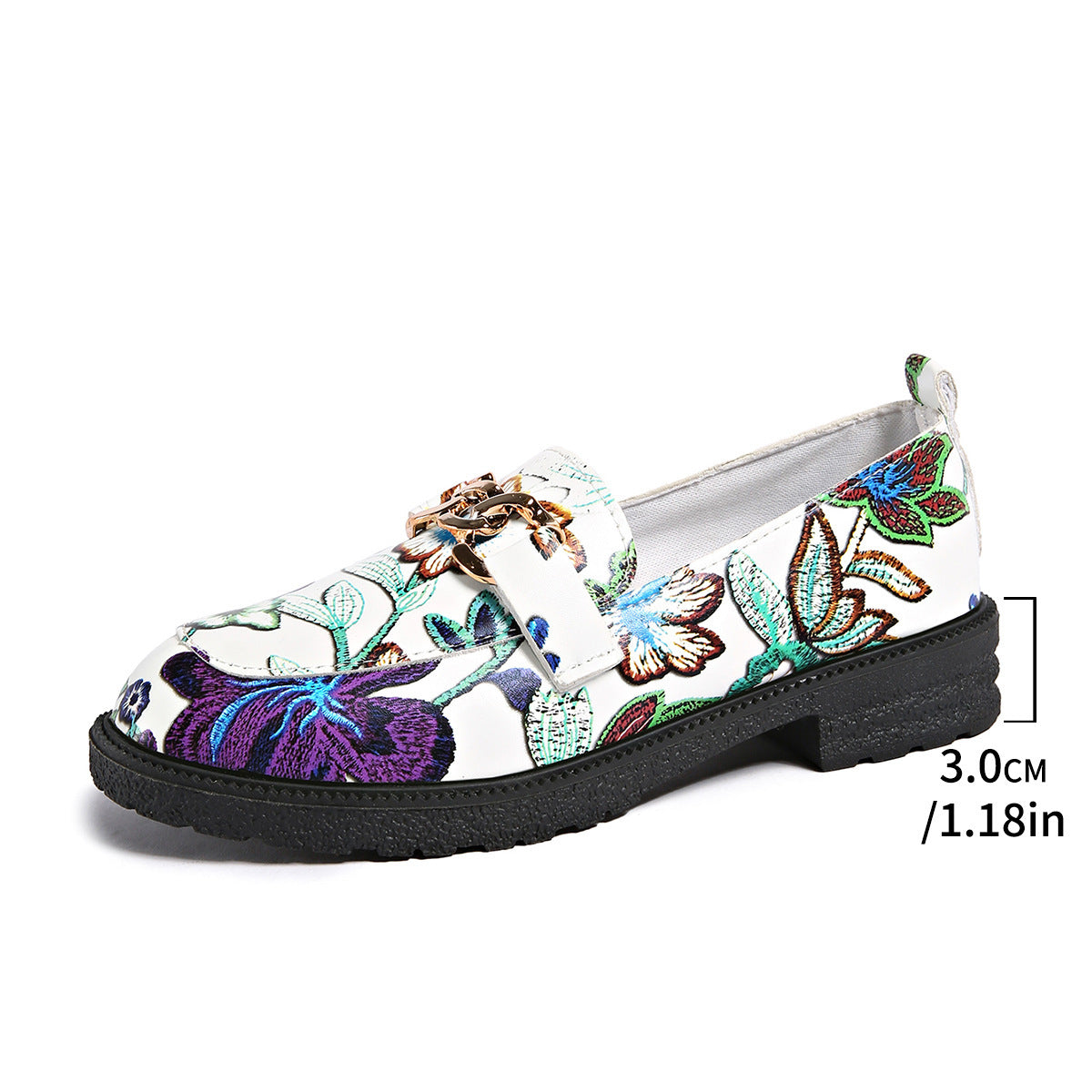 Plus Size British Style Loafers All-matching Western Style Chunky Heel