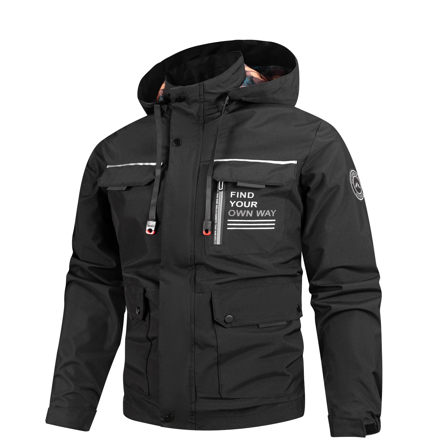 Lightweight Men's Jacket With Hood For Outdoor, Travel, Hiking, Windbreaker, Versatile, Stylish Design