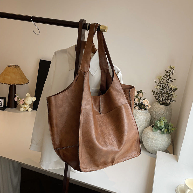 Retro Shoulder Bag Retro Simple Portable Pure Color All-matching