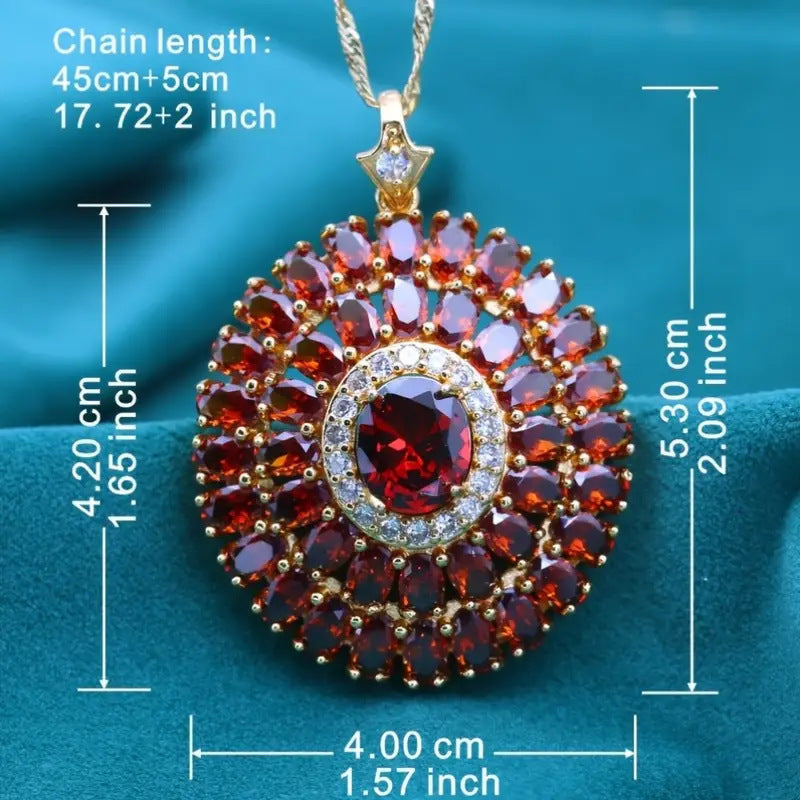 Geometric Design Heavy Industry Color Zircon Necklace