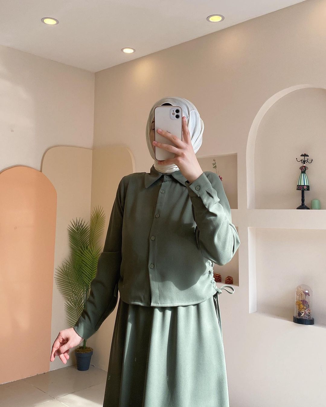 Skirt Suit Middle East Arab Long Sleeve Shirt Dress