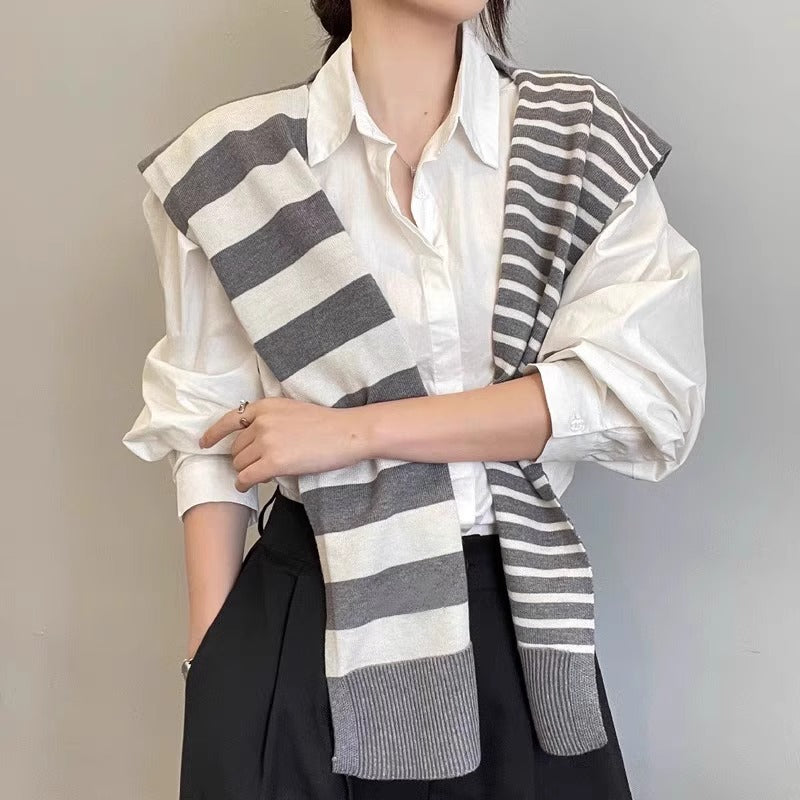 Women's Outer Wear High-grade Matching Shirt Knitted Scarf