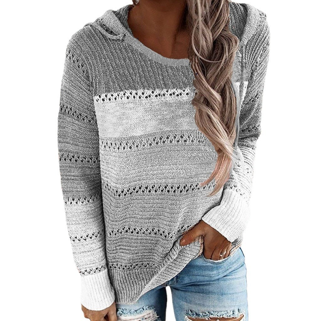 Autumn And Winter Round Neck Long Sleeve Pullover Multicolor Sweater