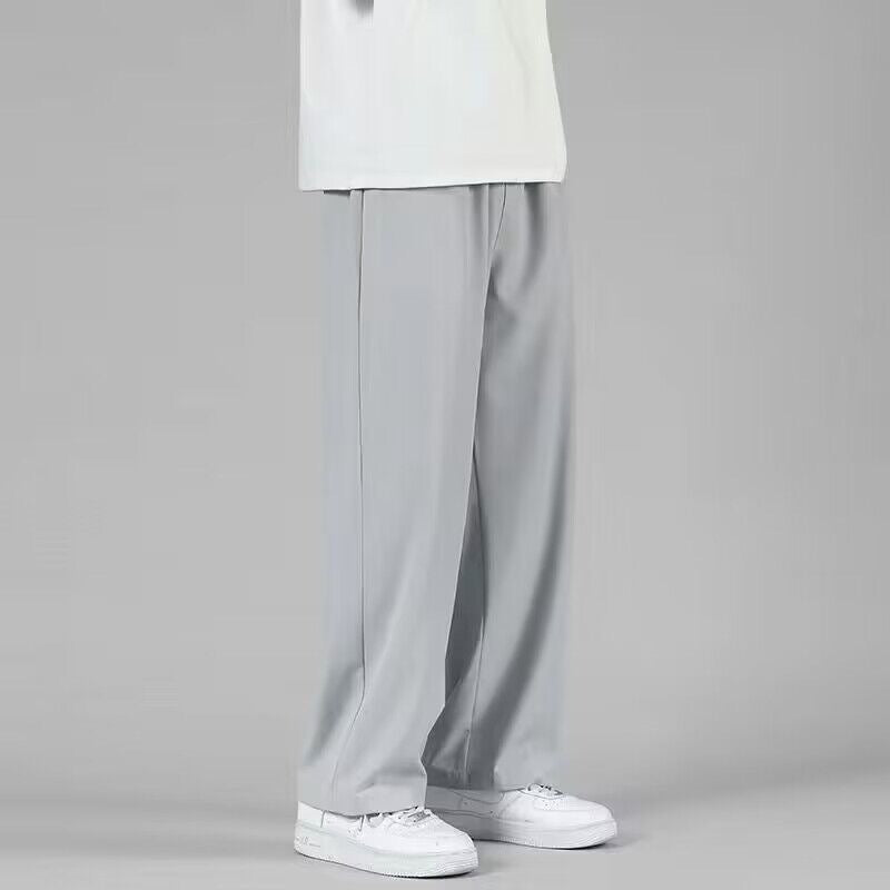 Ice Silk Pants Men's Pants Summer Thin Loose Straight