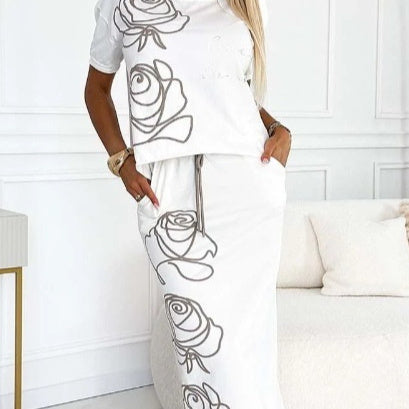 Autumn Fashion Women's Wear New Printed Two-piece Suit