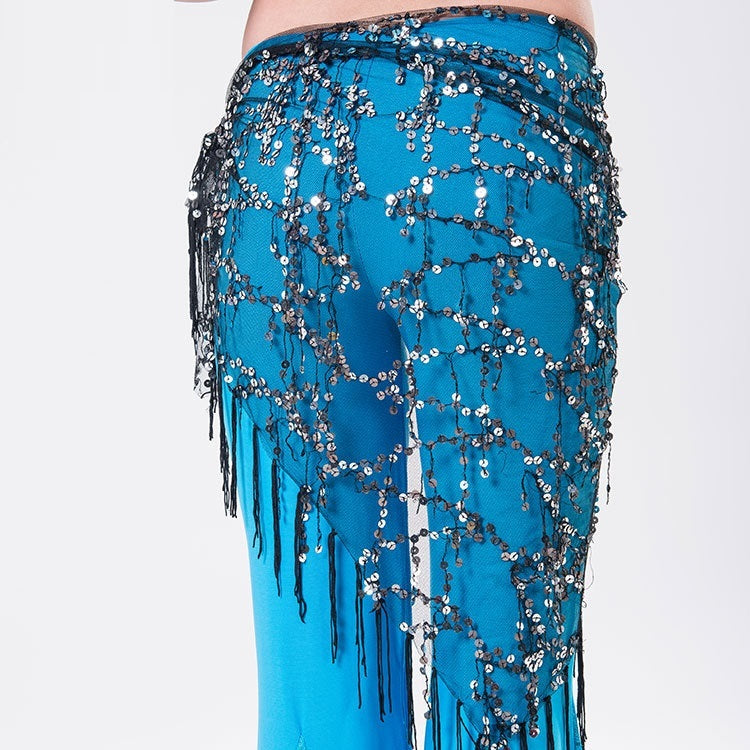 Belly Dance Practice Sequins Triangular Binder Arabic Dance Performance Waist Scarf