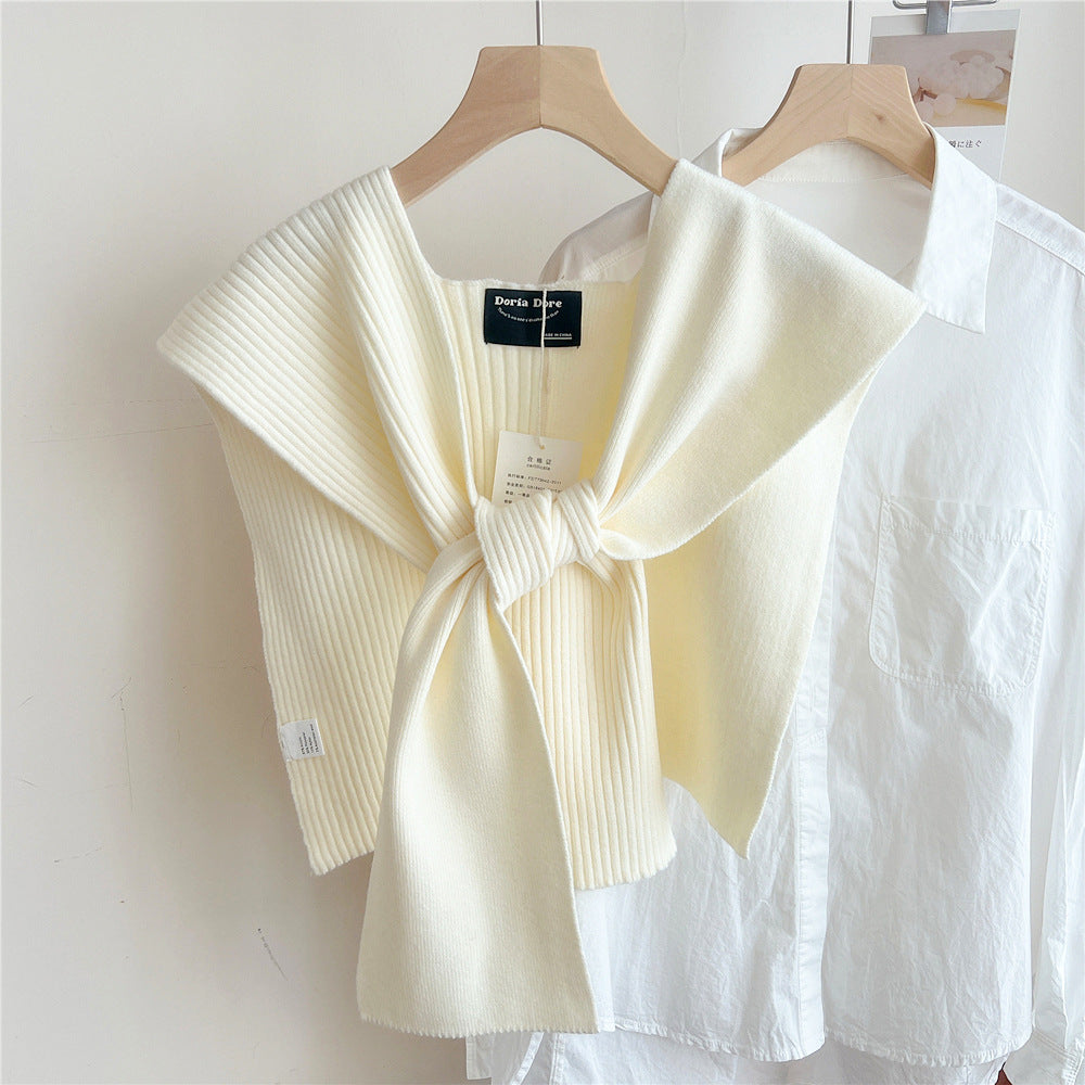Air-conditioned Room Shoulder Pad Internet Celebrity Knotted Shirt Women's Scarf