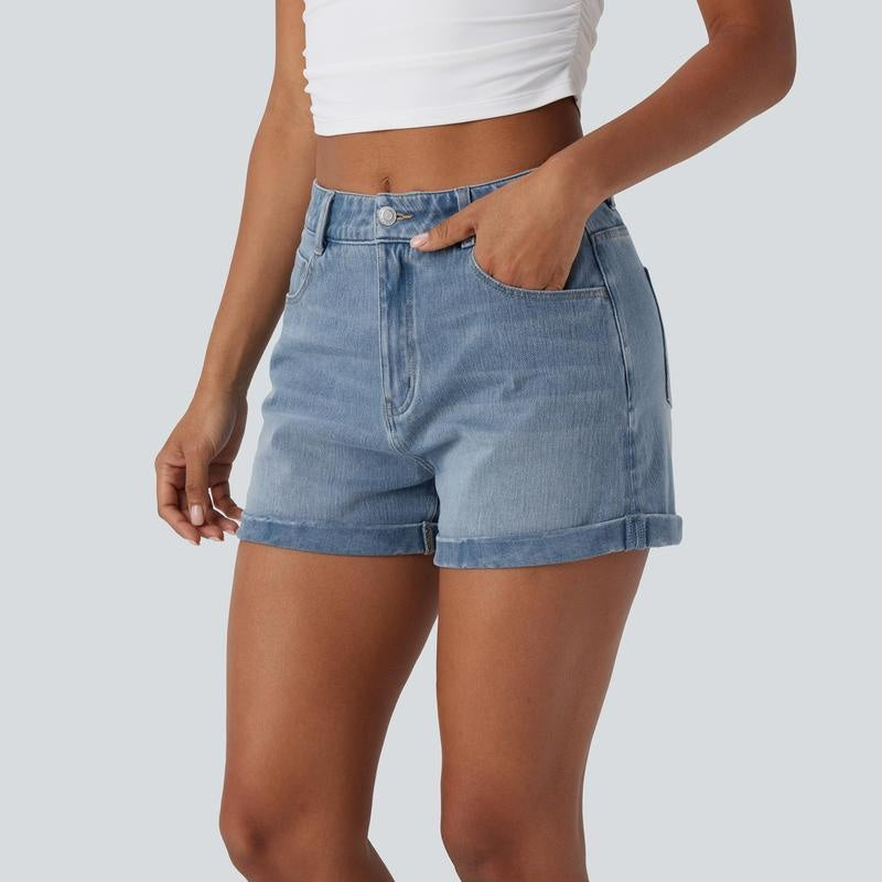 High-Rise Mom Shorts - Vintage Wash, Tummy-Smoothing Waist, Effortlessly Flattering Summer Staple
