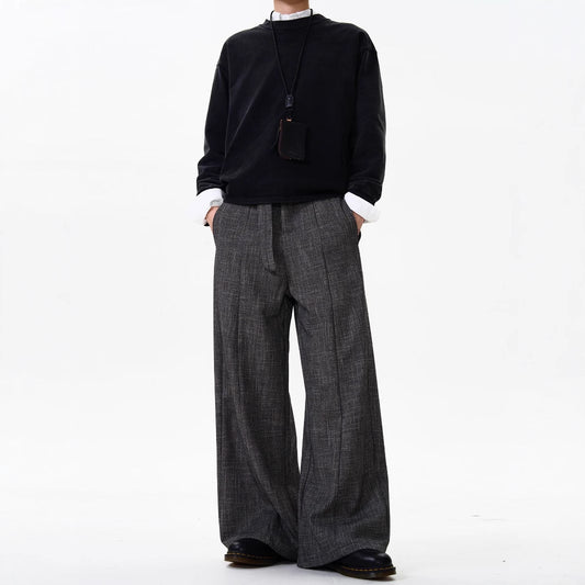 Retro Old Money Style Draping Casual Suit Pants