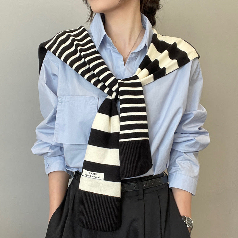 Women's Outer Wear High-grade Matching Shirt Knitted Scarf