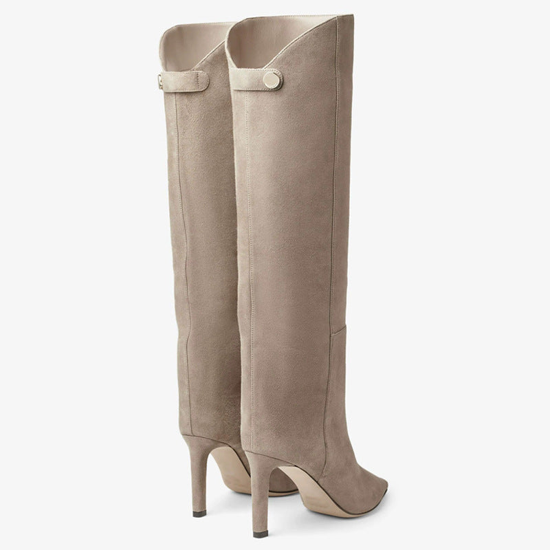 Simple European And American Style Fashion Catwalk Pointed-toe Stiletto Straight Boots