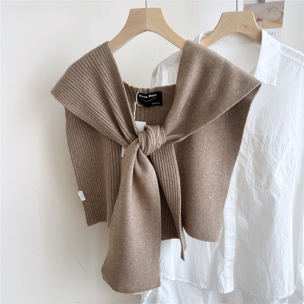 Air-conditioned Room Shoulder Pad Internet Celebrity Knotted Shirt Women's Scarf