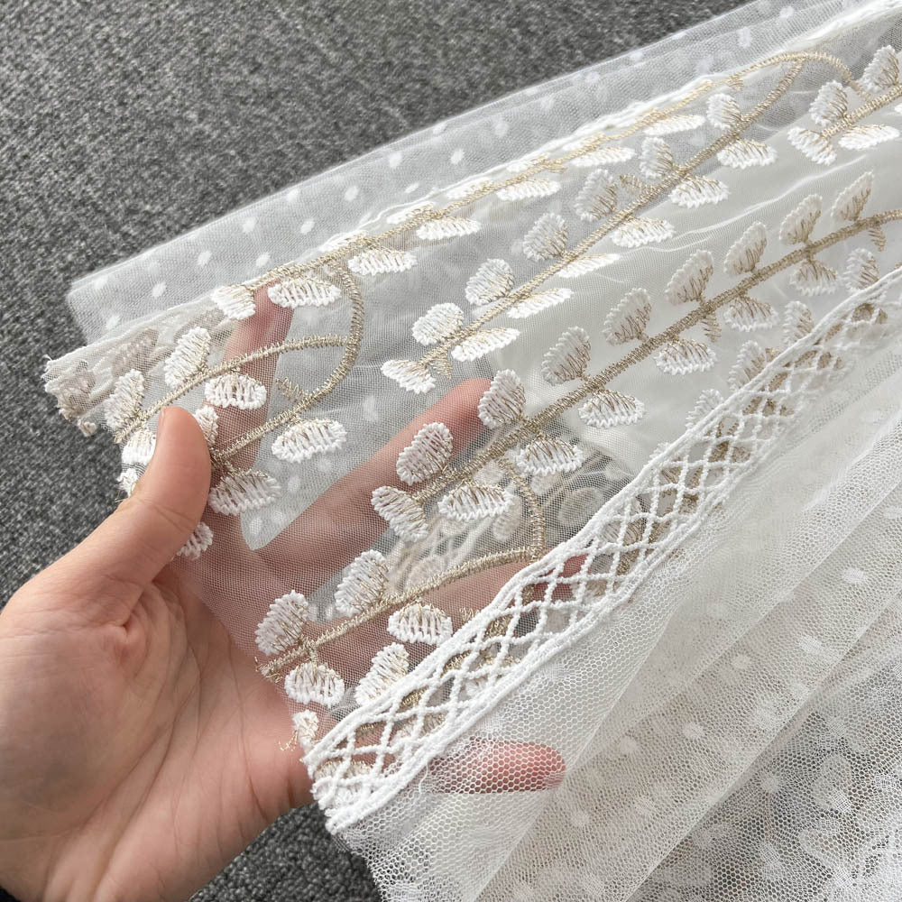Mesh Embroidery Patchwork Light Luxury Celebrity Dress