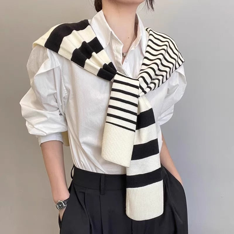 Women's Outer Wear High-grade Matching Shirt Knitted Scarf