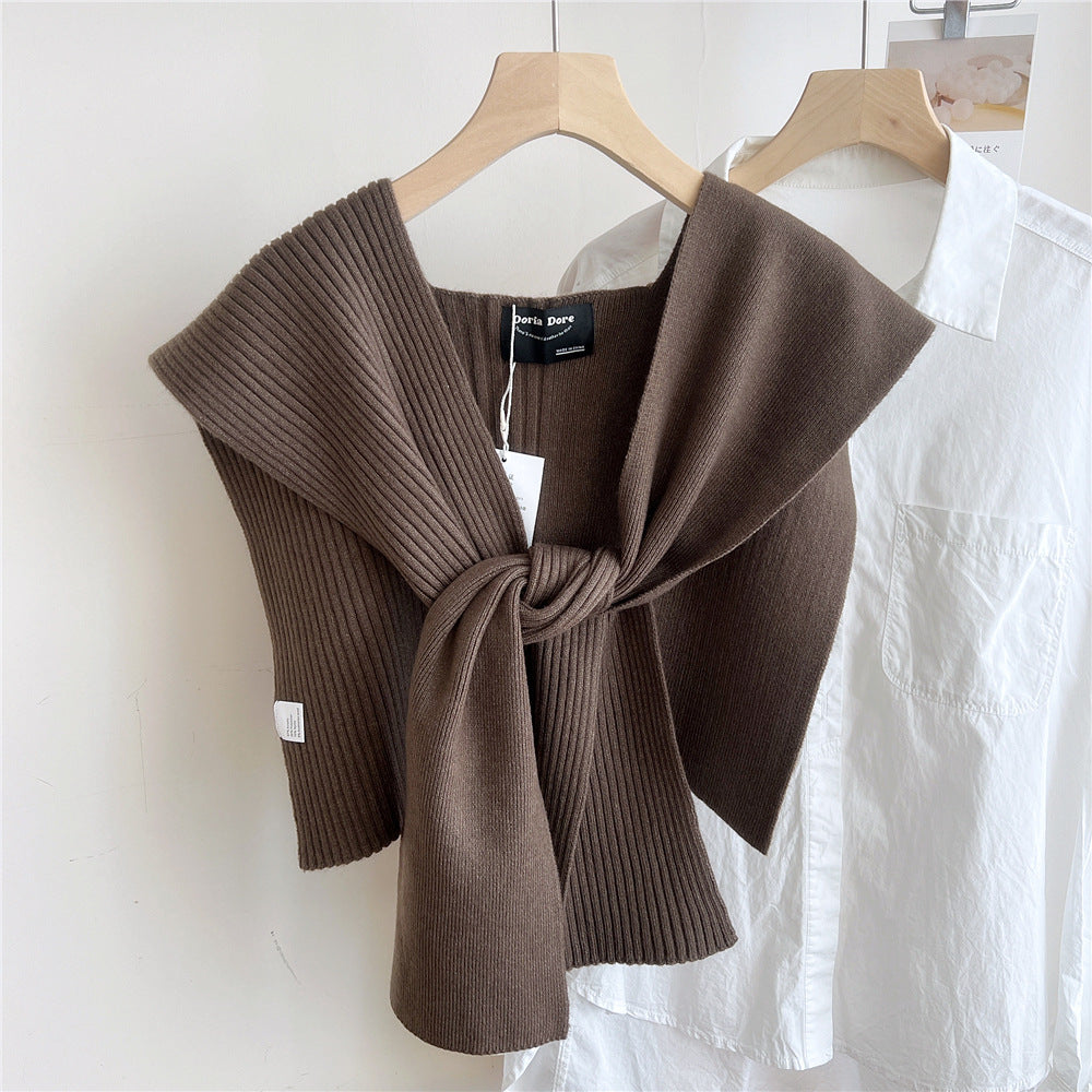 Air-conditioned Room Shoulder Pad Internet Celebrity Knotted Shirt Women's Scarf