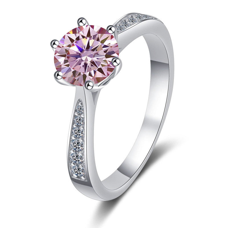 Moissanite Ring Classic Six-claw Crown S925 Sterling Silver