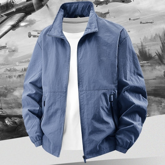 Outdoor Sports Plus Size Men's Casual Jacket Coat Solid Color Stand Collar