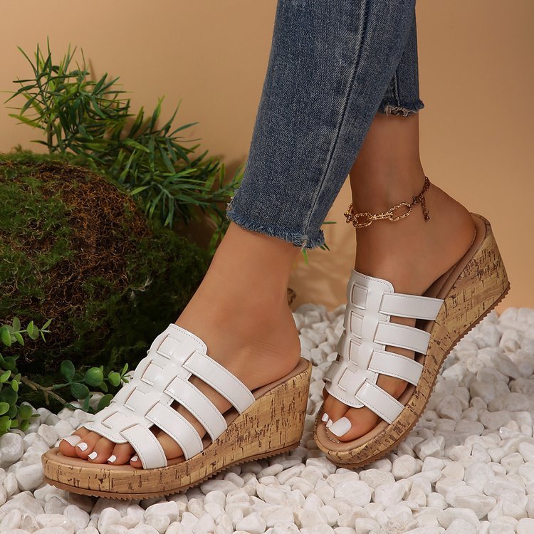 New European And American Wedge Peep Toe Roman Style Sandals