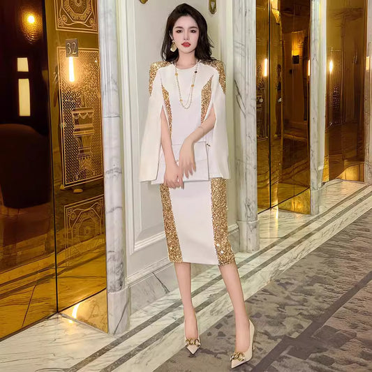 Women's Clothing High-end Affordable Luxury Big Luxury Shawl Slim Fit Formal Dress