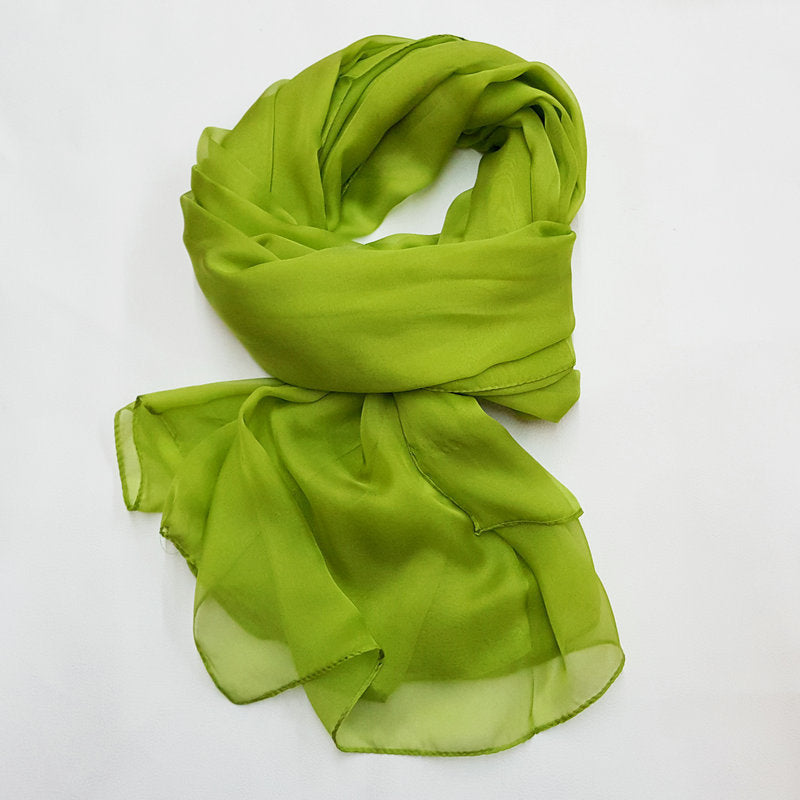 Pure Color Elegant Women's Silk Scarf For All Seasons