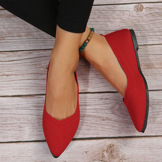 Oversized Shoes Female Pointed Flyknit