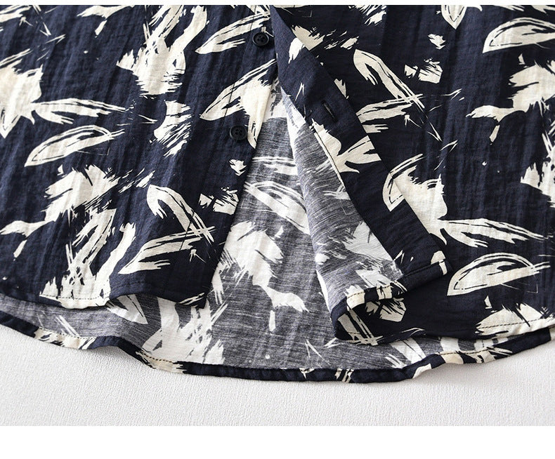 Personalized Printed Black And White Short-sleeved Shirt