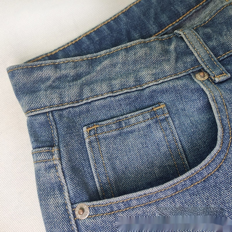 Loose Mid Waist Casual Straight Pants Cropped Pants