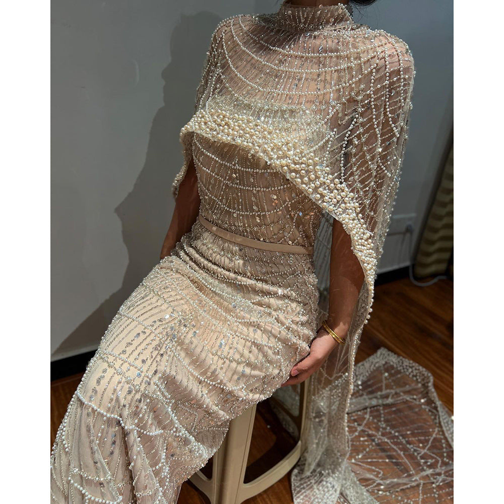 Pearl Light Luxury Trailing Dress Temperament Costume