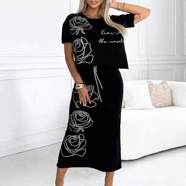 Autumn Fashion Women's Wear New Printed Two-piece Suit