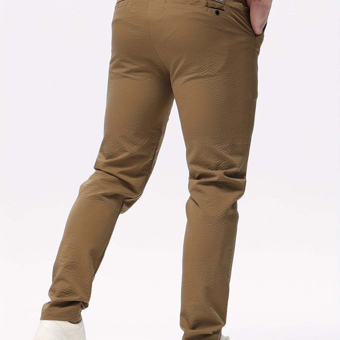 Men's Solid Classic Lightweight Slim Fit Pants Casual