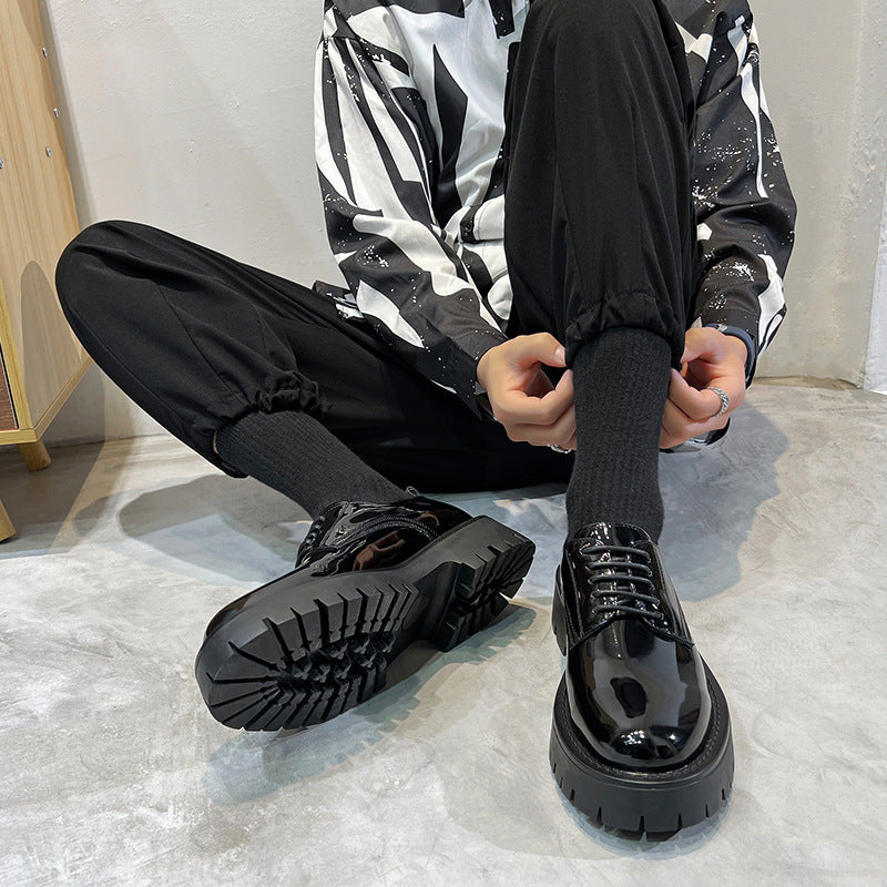 Youth Round Head British Style Flat Heel Fashion Casual Daily Leather Shoes