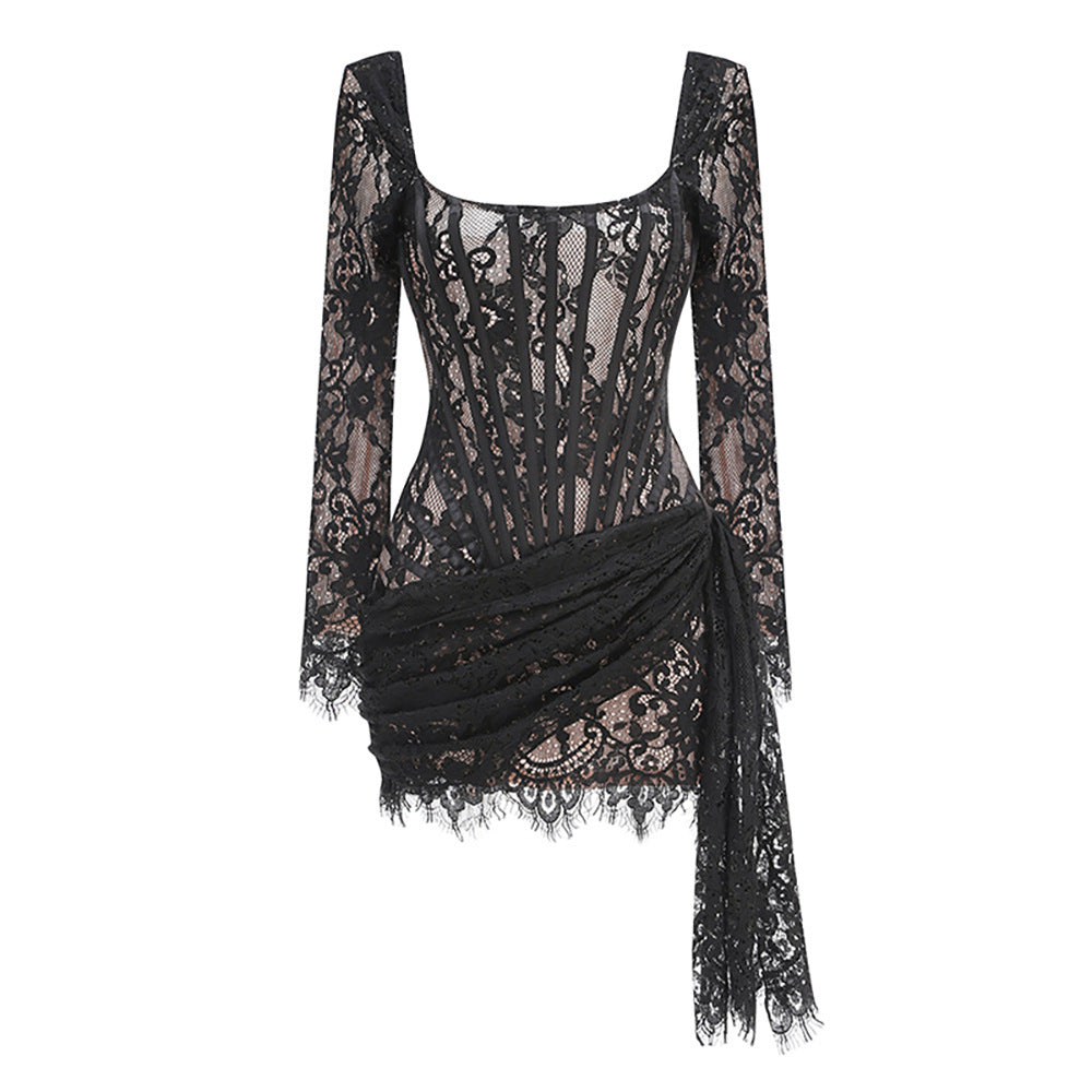 Exquisite High-end European And American Style Lace Dress