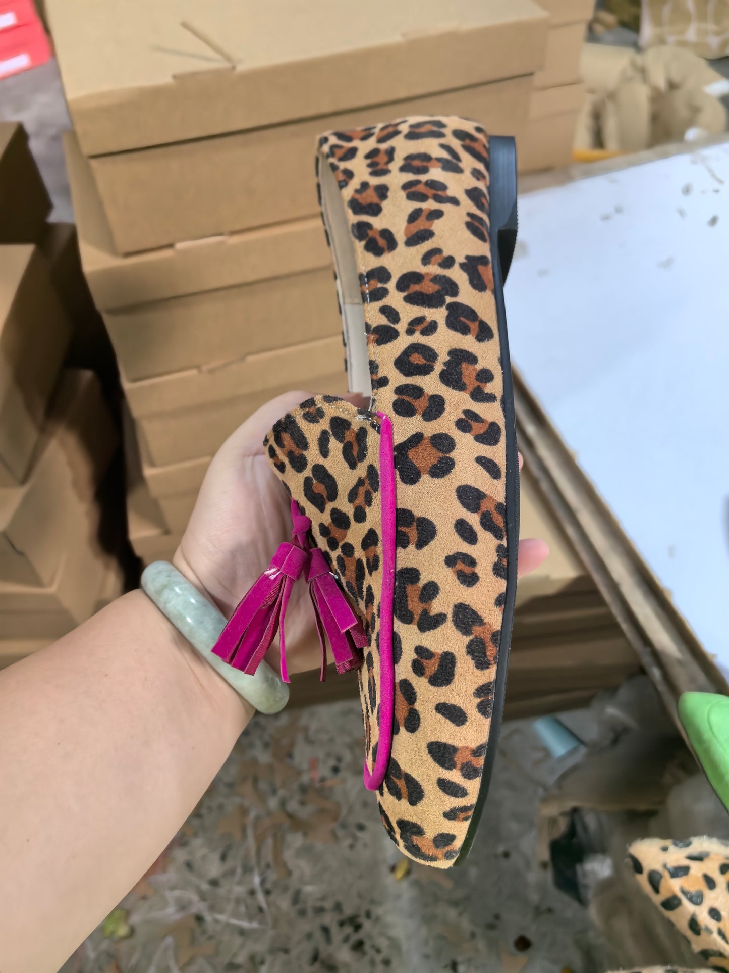 Comfortable Flat Tassel Leopard Print Round Toe Loafers