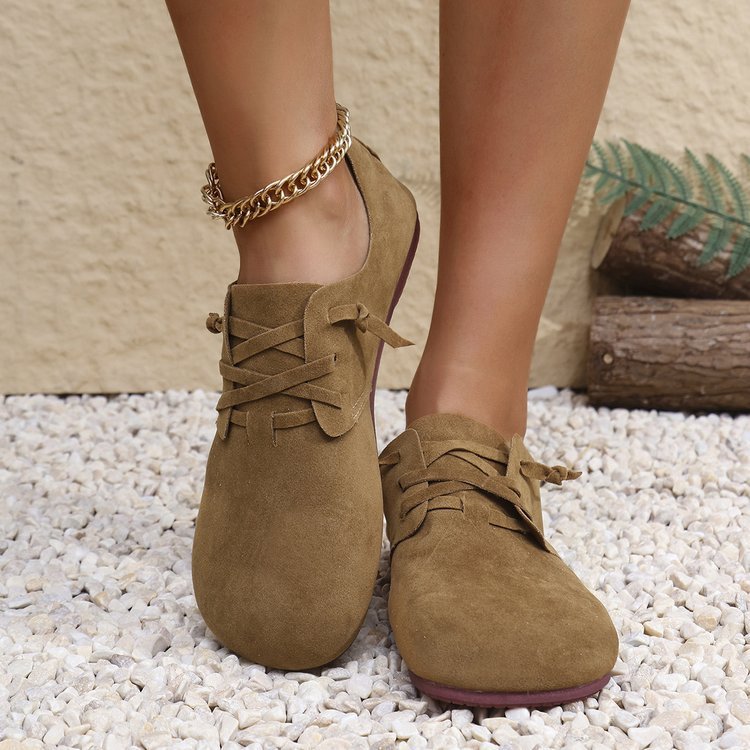 New Retro Boken Flannel Casual Pumps Women