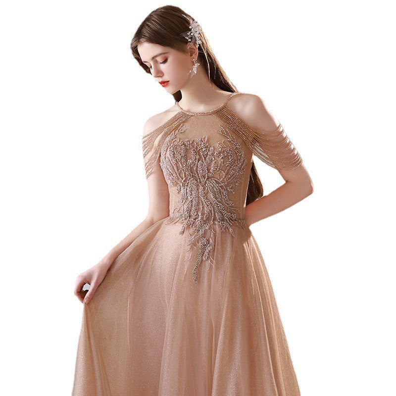 Heavy Industry Light Luxury Banquet Host Long Evening Dress