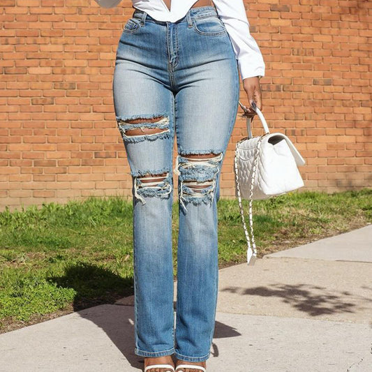 European And American Fashion Women's Stretch Denim Trousers