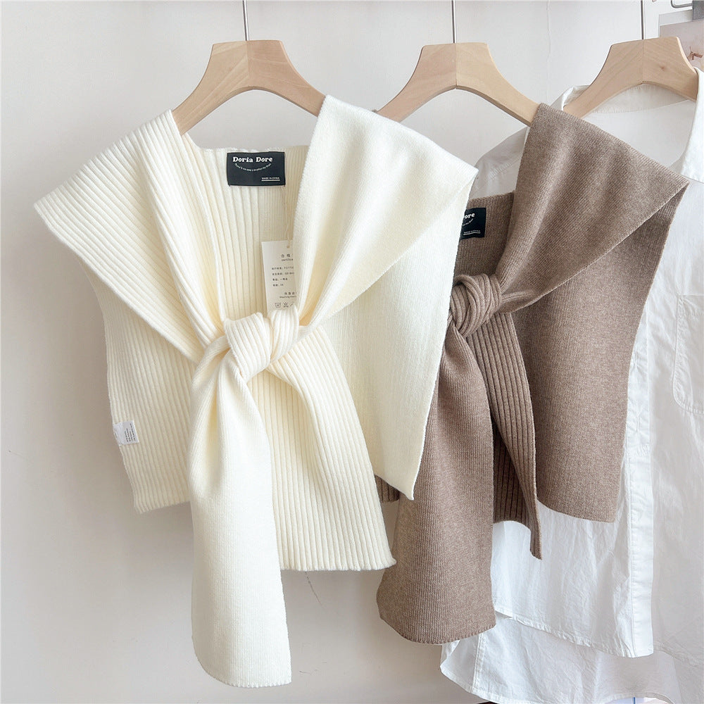 Air-conditioned Room Shoulder Pad Internet Celebrity Knotted Shirt Women's Scarf