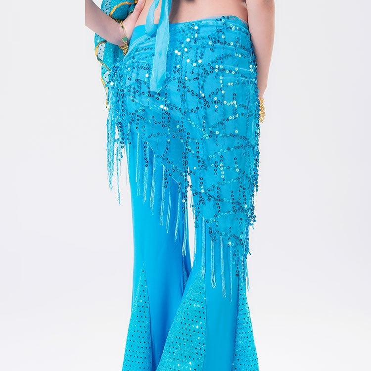 Belly Dance Practice Sequins Triangular Binder Arabic Dance Performance Waist Scarf